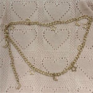Gold Celestial Moon and Star Belt